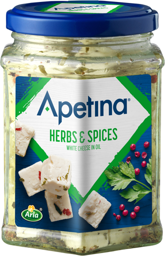 White cheese cubes in oil herbs & spices 265g