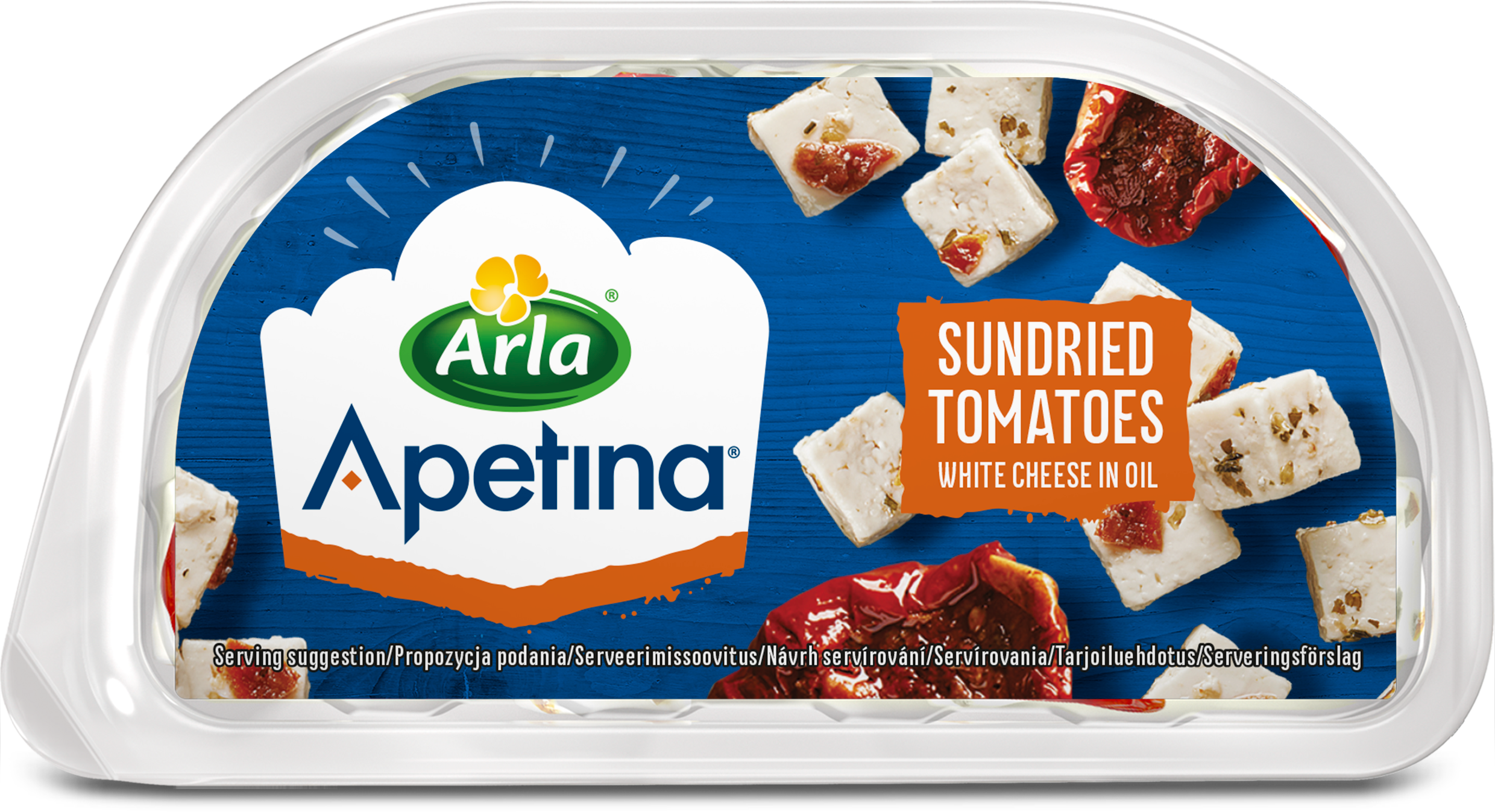 Apetina® White cheese cubes in oil Sundried Tomatoes 100g (2 pakker)